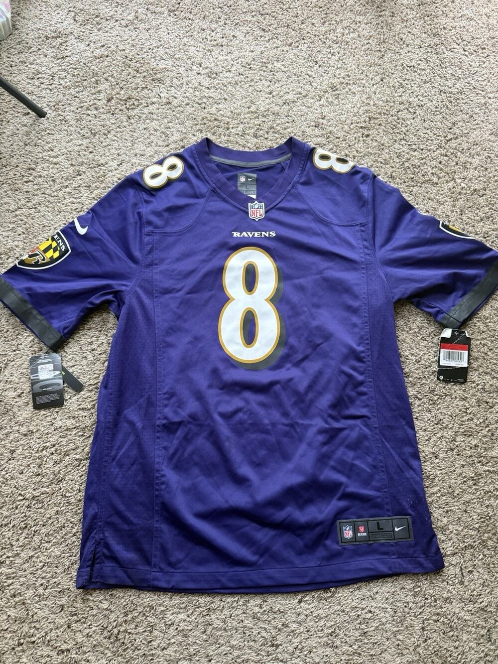 Nike Baltimore Ravens Lamar Jackson Purple Mens Game Player Jersey (L)